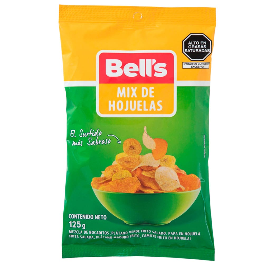 Piqueo BELL'S Papas camotes y plátanos fritos Bolsa 125Gr
