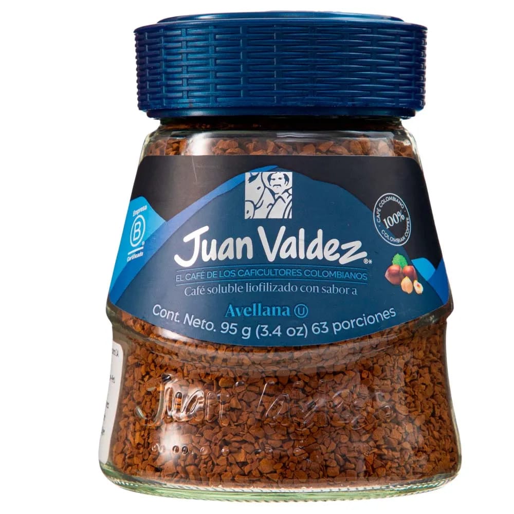 Café Liofilizado JUAN VALDEZ Avellana Frasco 95g