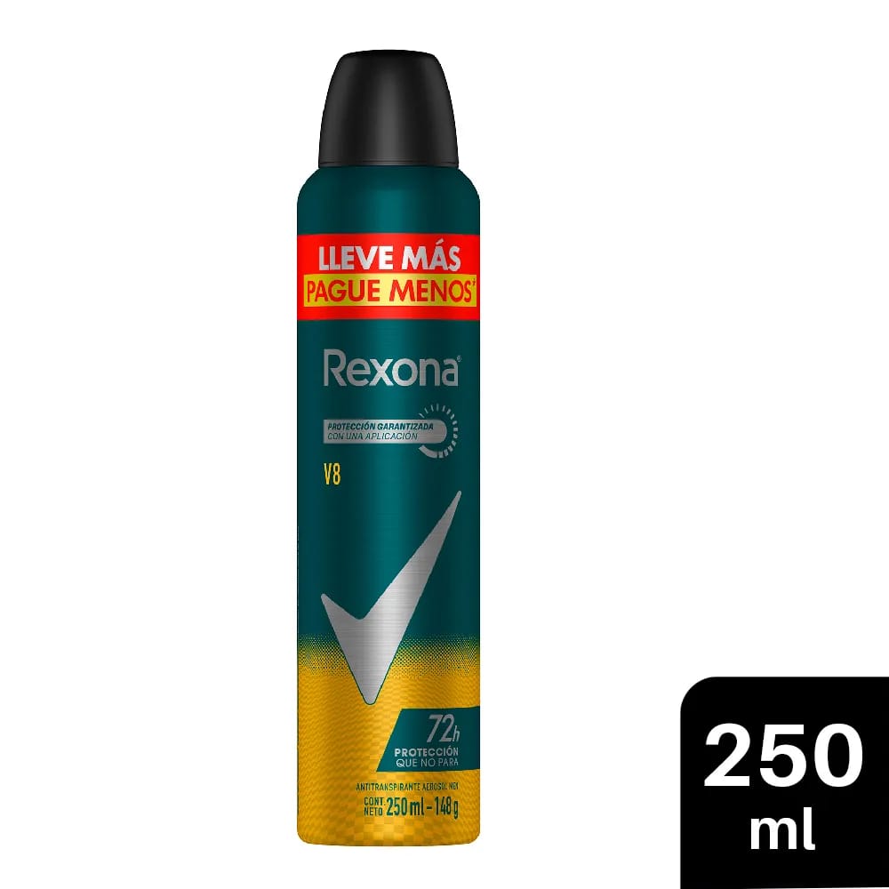 Desodorante para hombre en Aerosol REXONA Men V8 Frasco 250ml