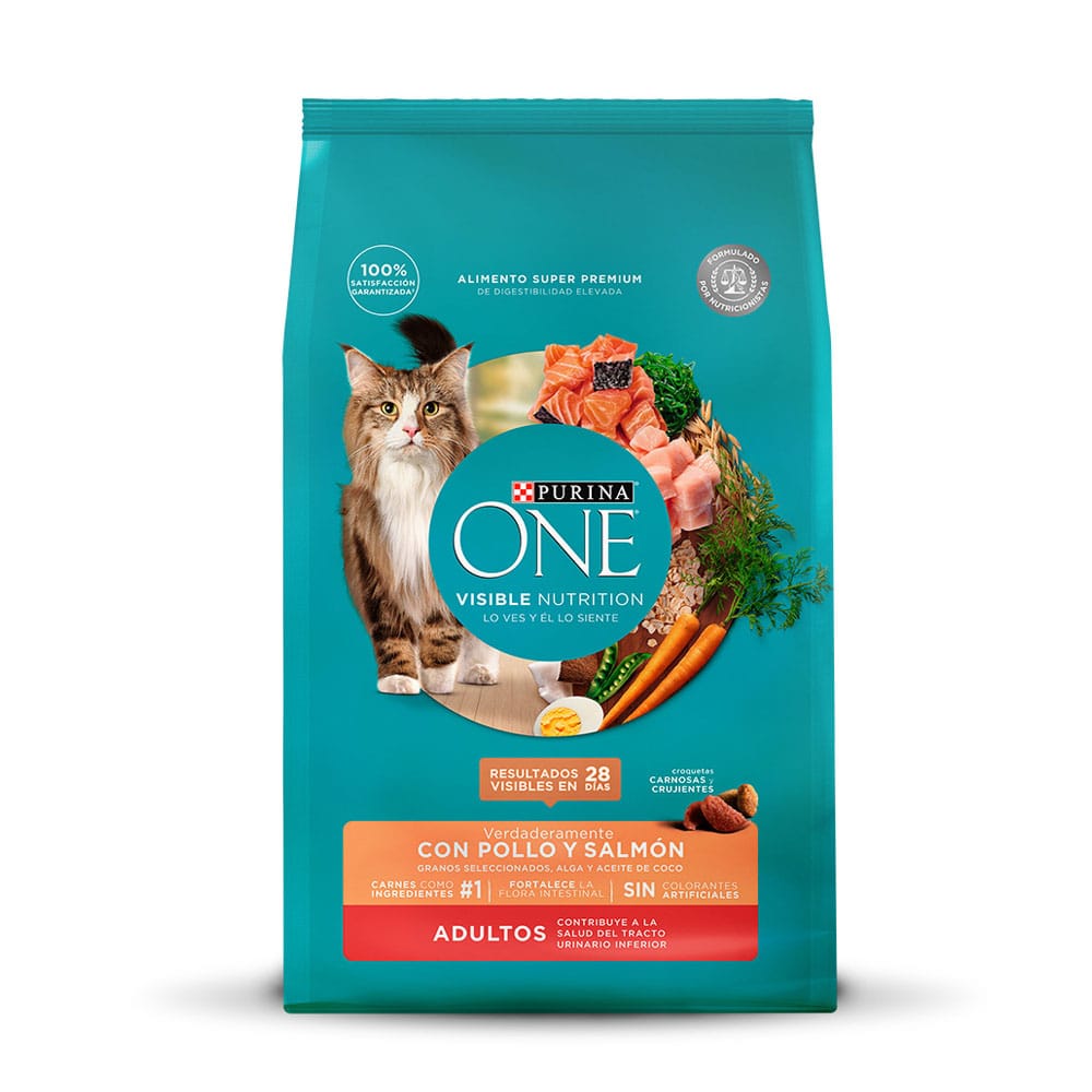 Alimento para Gato PURINA ONE Adulto Sabor Pollo y Salmón Bolsa 2Kg