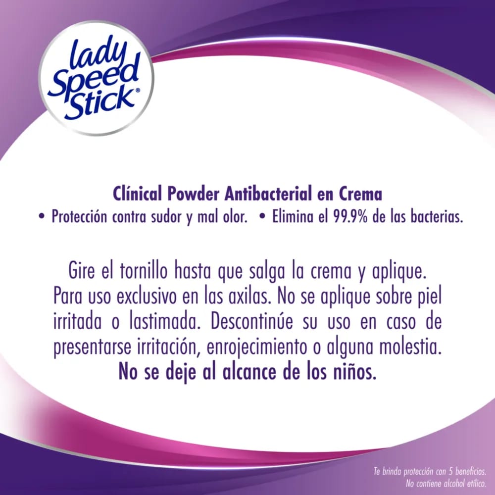 Desodorante Mujer LADY SPEED STICK Clínico Antibacterial 55g