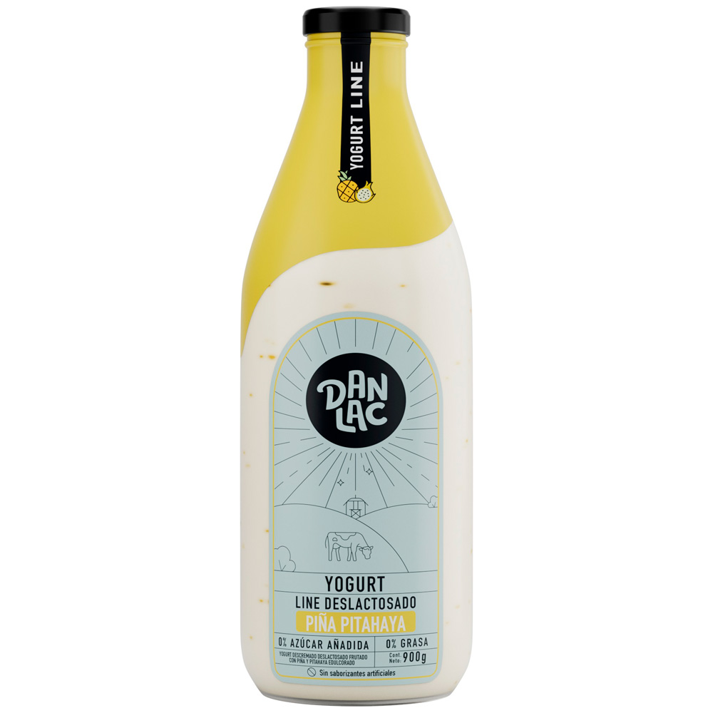 Yogurt Frutado Deslactosado DANLAC Piña Pitahaya Botella 900g