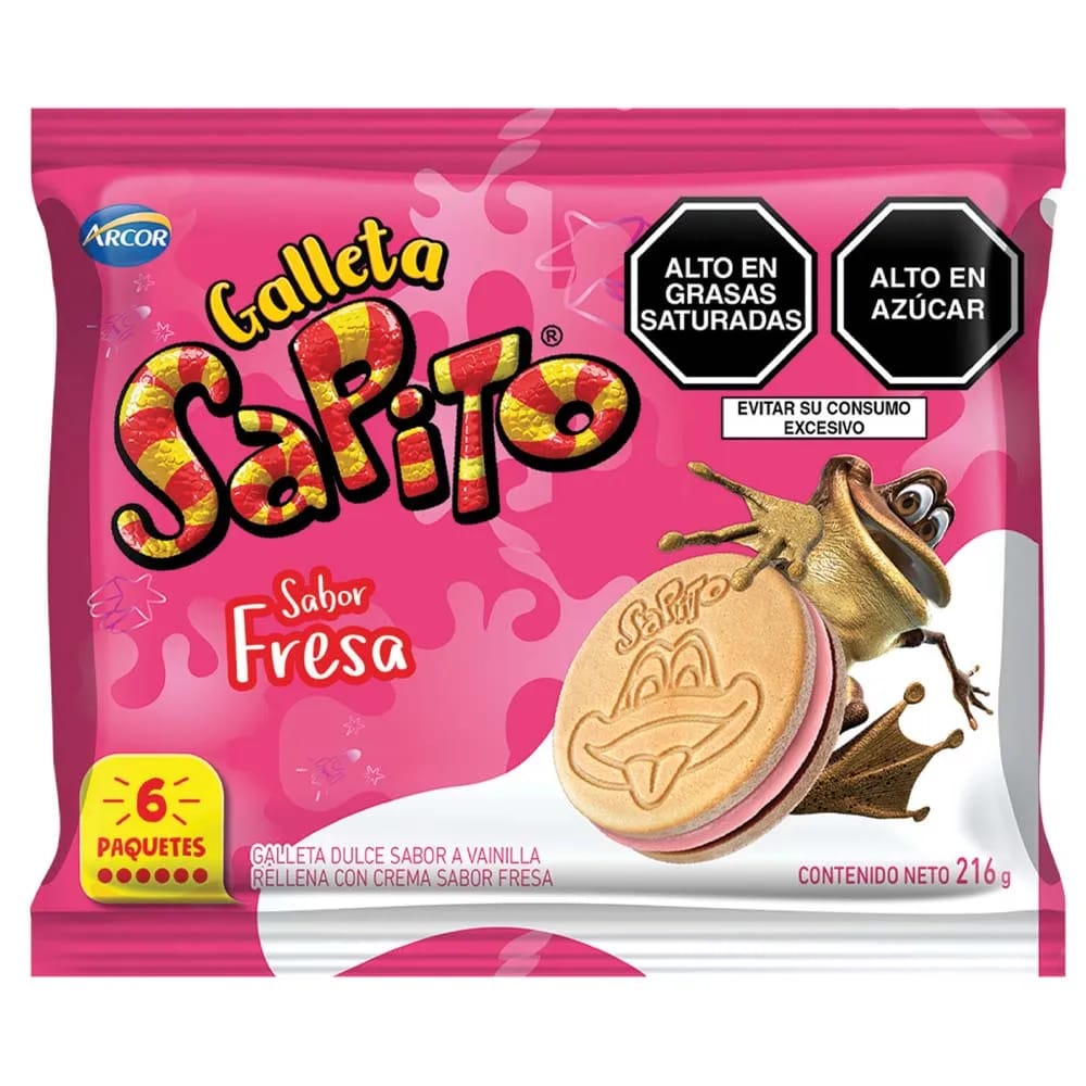 Galleta ARCOR Sapito Fresa Paquete 6un