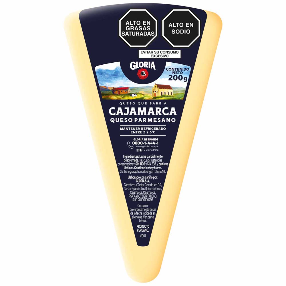 Queso Parmesano GLORIA Cuña Bolsa 200g