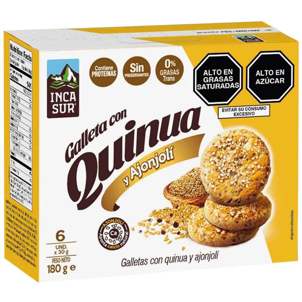 Galletas con Quinua y Ajonjolí INCASUR Caja 6un