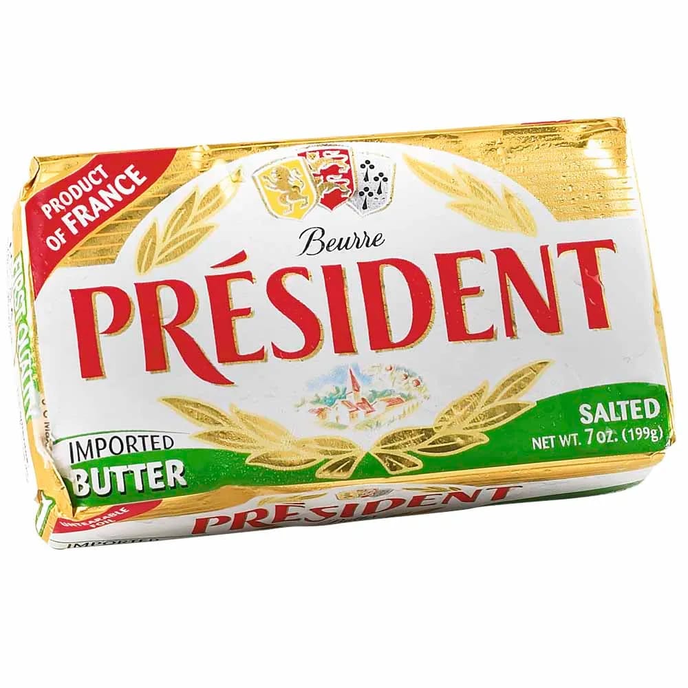 Mantequilla PRESIDENT con Sal Barra 200g
