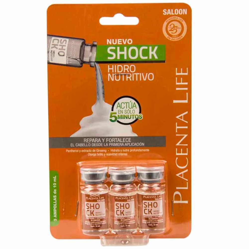 Ampolla PLACENTA LIFE Hidro Nutritivo Paquete 3un