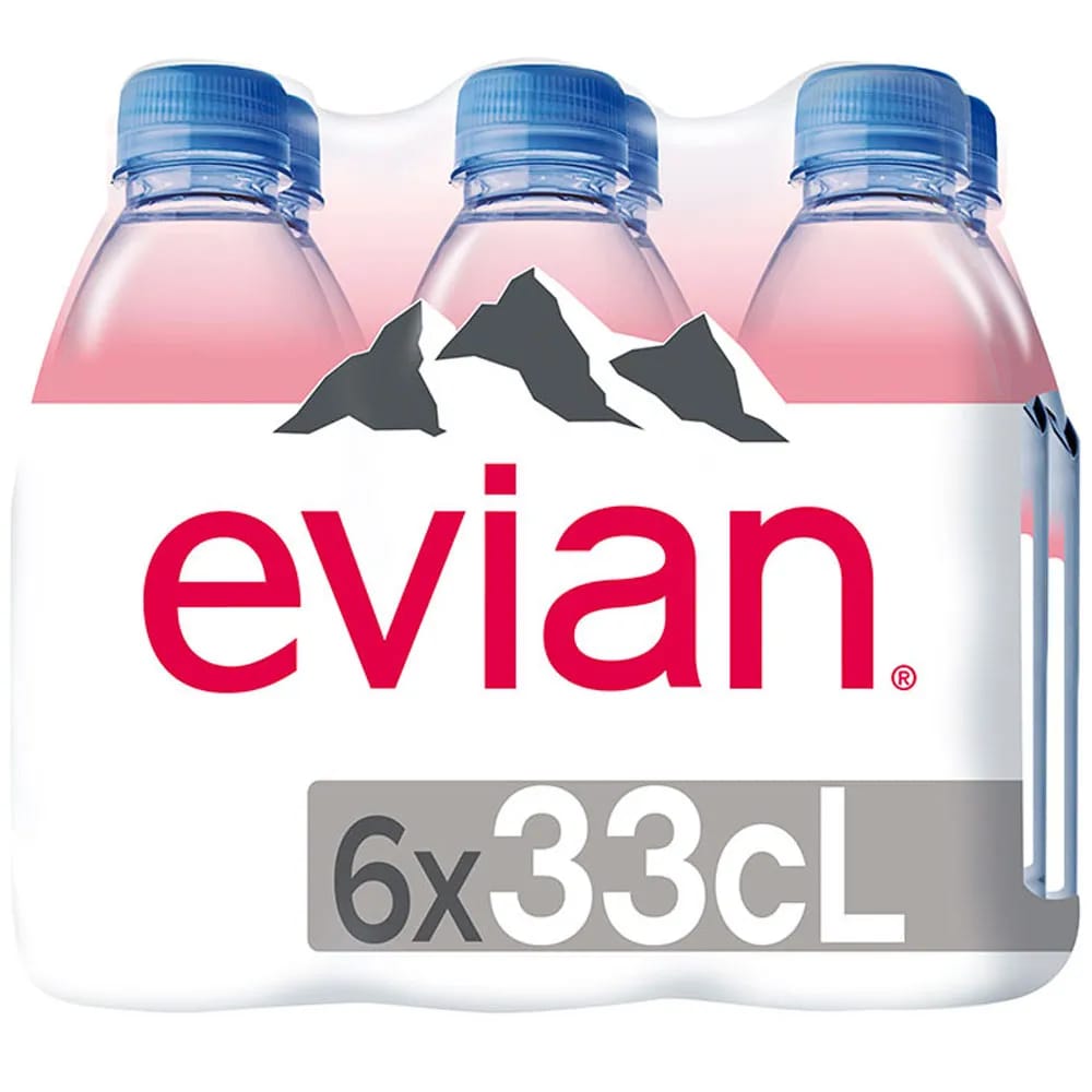 Agua Mineral EVIAN Sin Gas Paquete 6un Botella 330ml