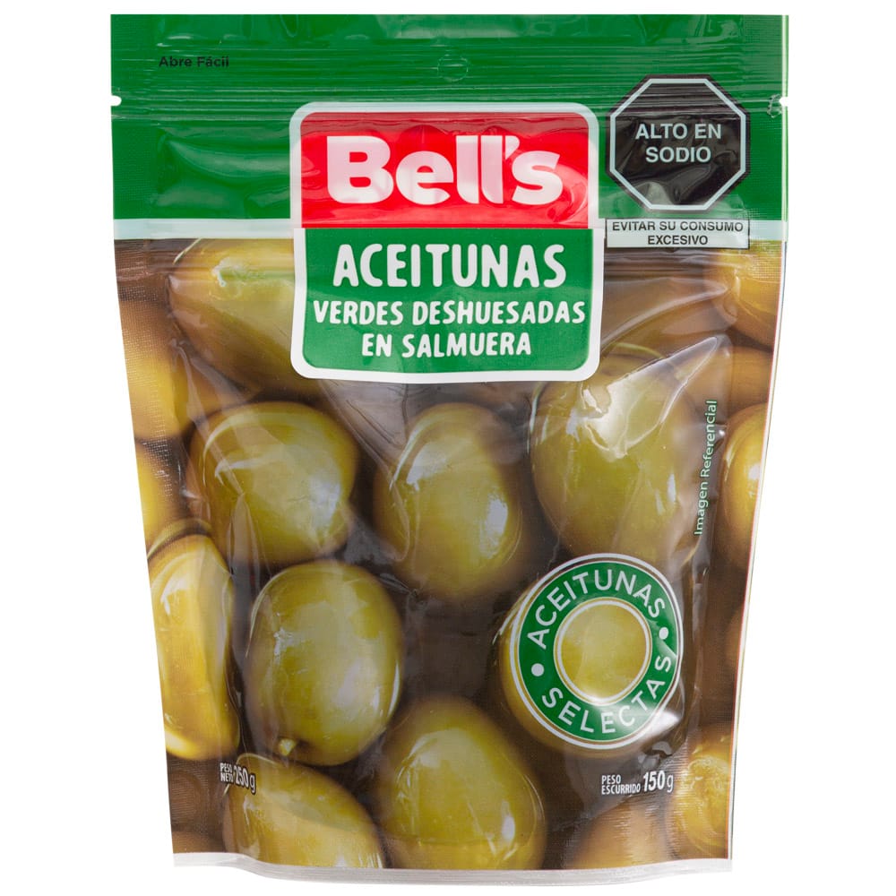 Aceitunas en Conserva BELL'S Verde Deshuesada Bolsa 250g