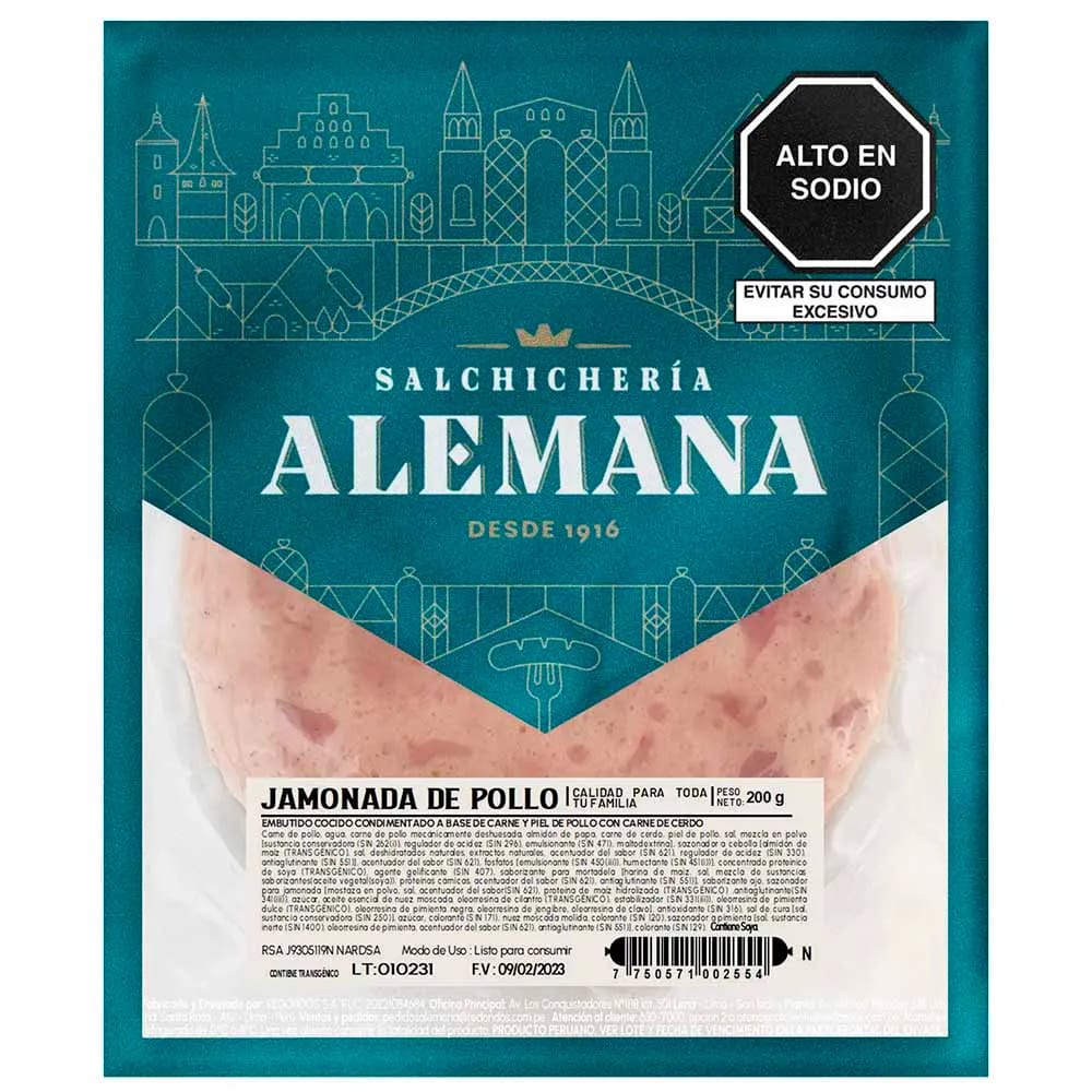 Jamonada de Pollo SALCHICHERÍA ALEMANA Paquete 200g
