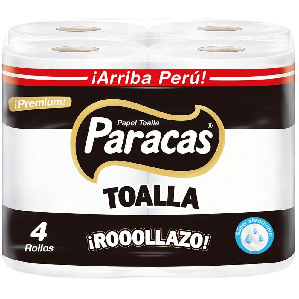 Papel Toalla PARACAS Premium Rollazo Paquete 4un