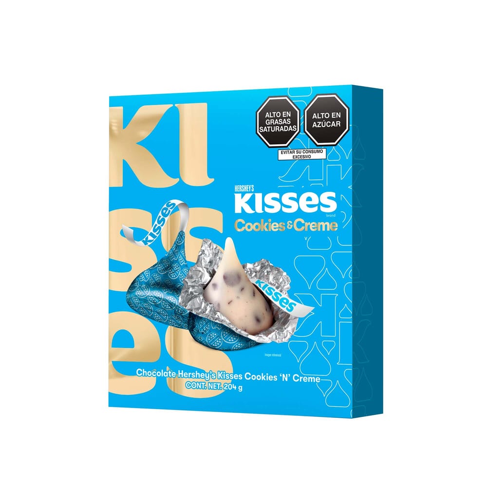 Chocolates HERSHEY'S Kisses Cookies & Creme Caja 204g