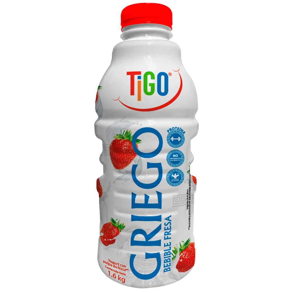 Yogurt Griego Bebible TIGO Sabor a Fresa Galonera 1.6Kg
