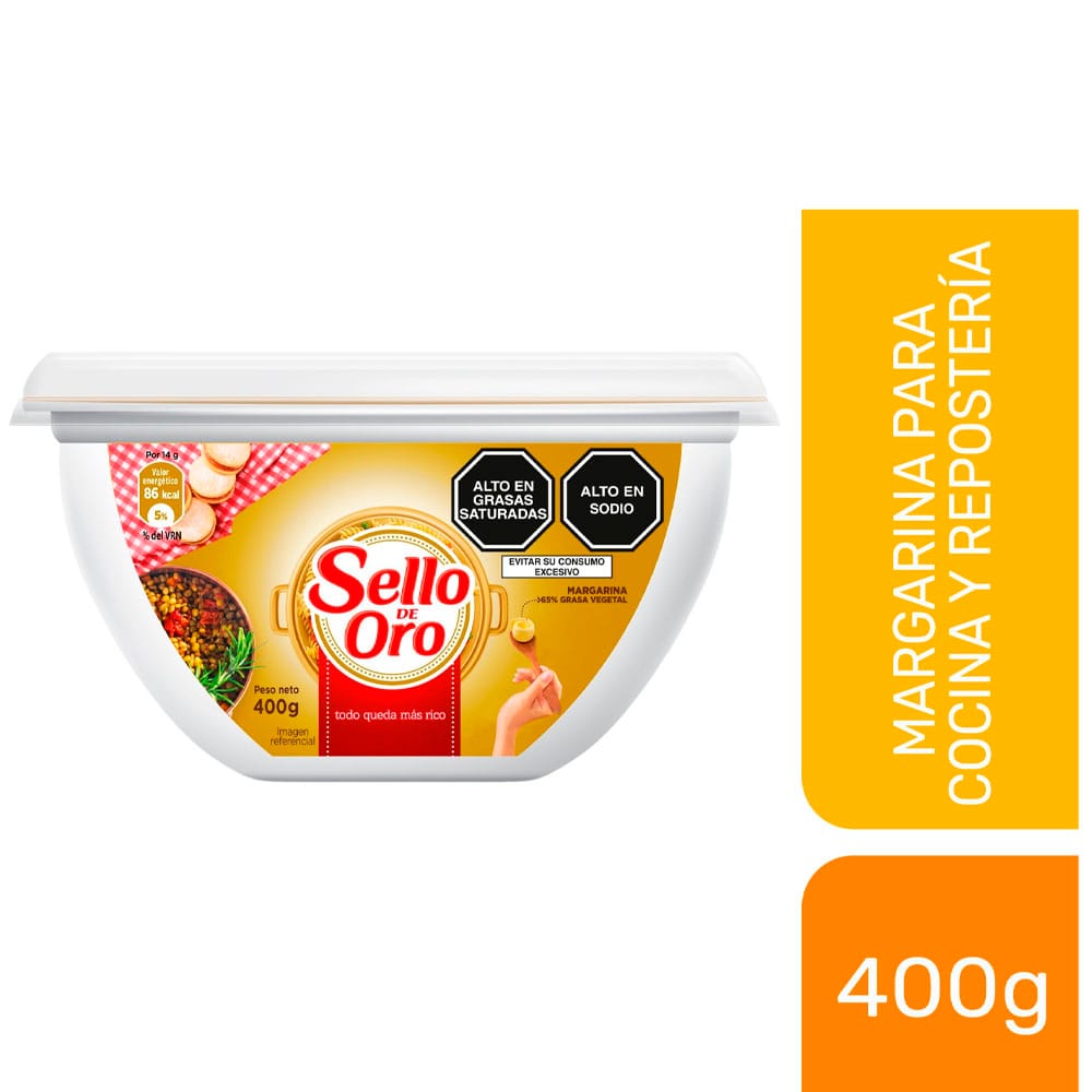 Margarina SELLO DE ORO 0% Grasas Trans Pote 400g