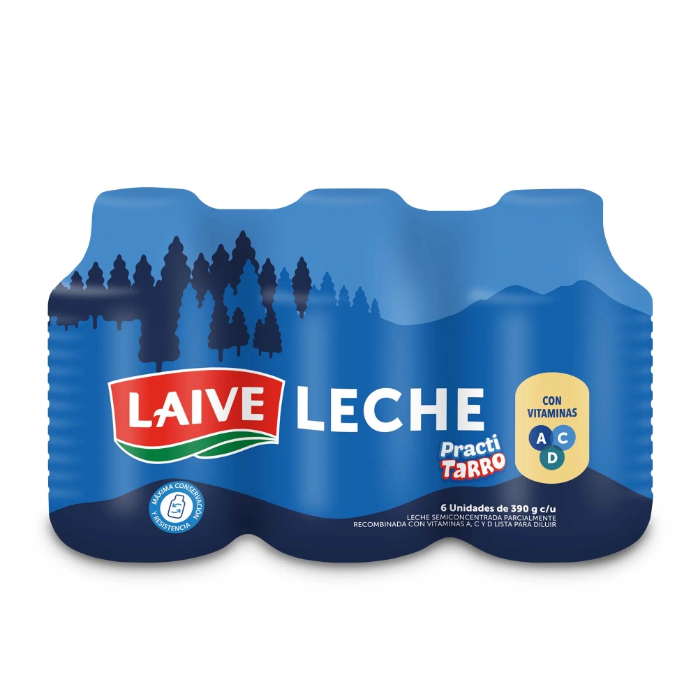 Leche LAIVE Practi Tarro Botella 390g Paquete 6un