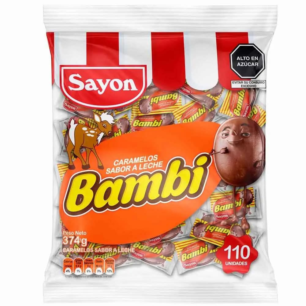 Caramelos SAYON Bambi Sabor a Leche Bolsa 374g