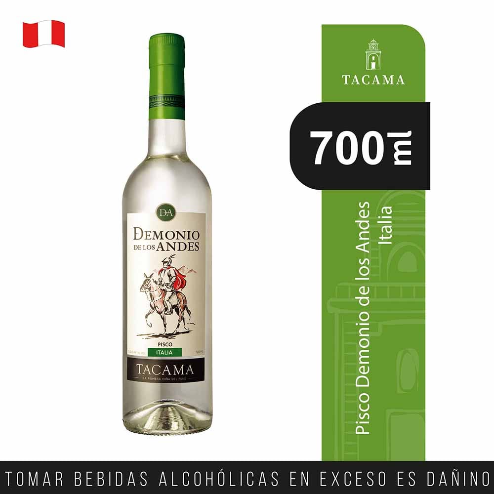 Pisco TACAMA  Demonio de los Andes Italia Botella 700ml