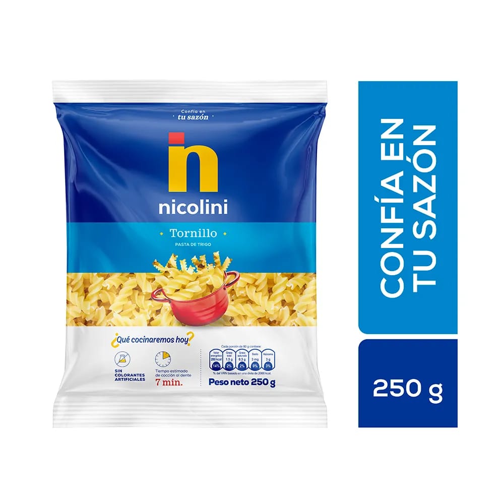 Fideos NICOLINI Tornillo Bolsa 250g