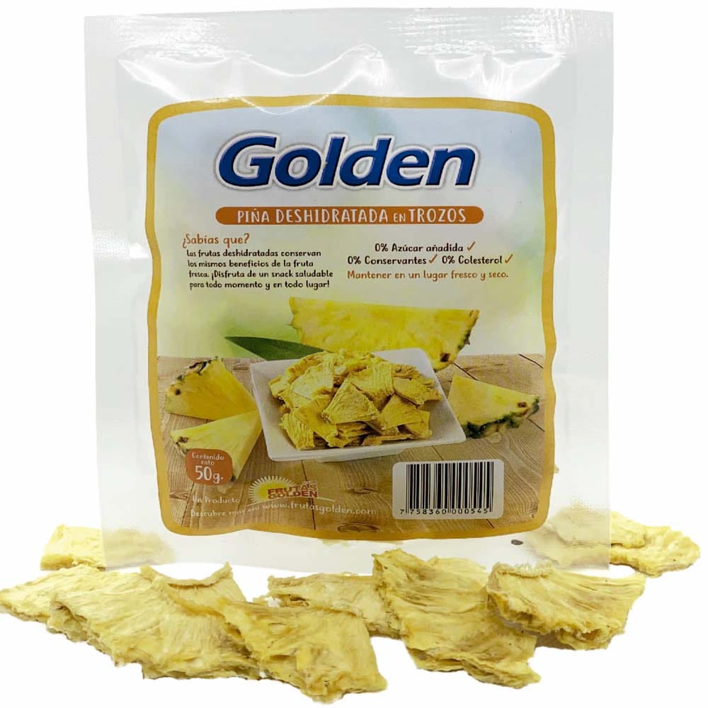 Piña Deshidratada en Trozos GOLDEN Bolsa 50g aprox.