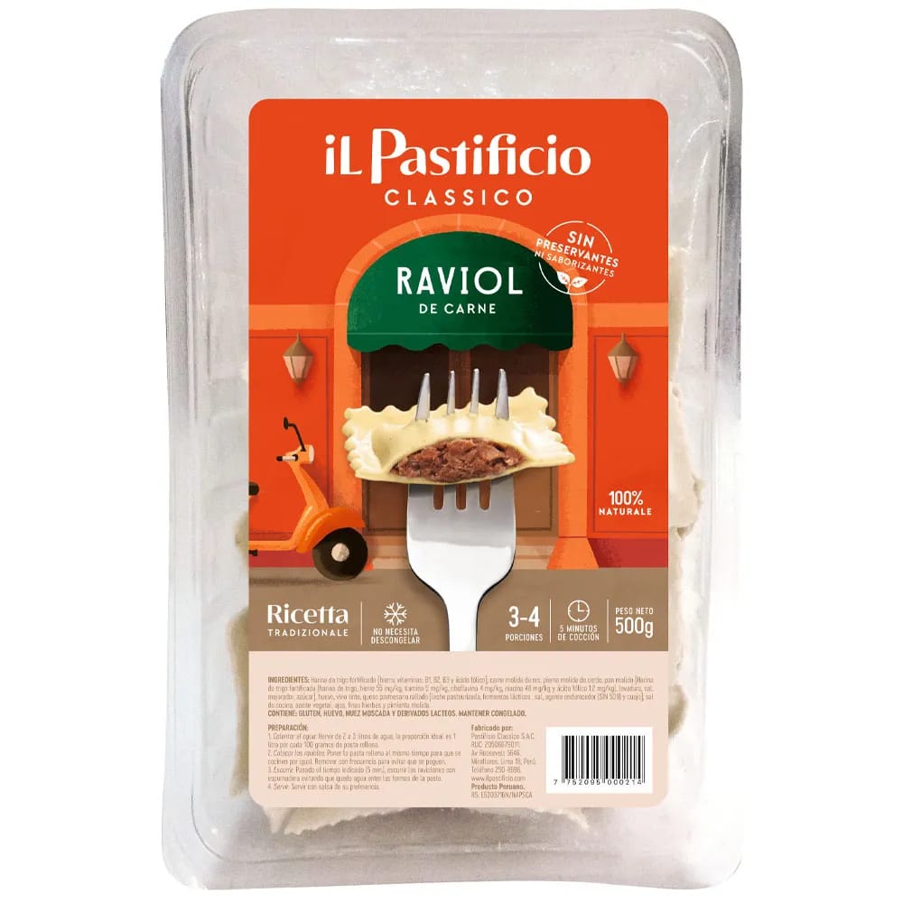 Ravioles de Carne IL PASTIFICIO Bandeja 500g