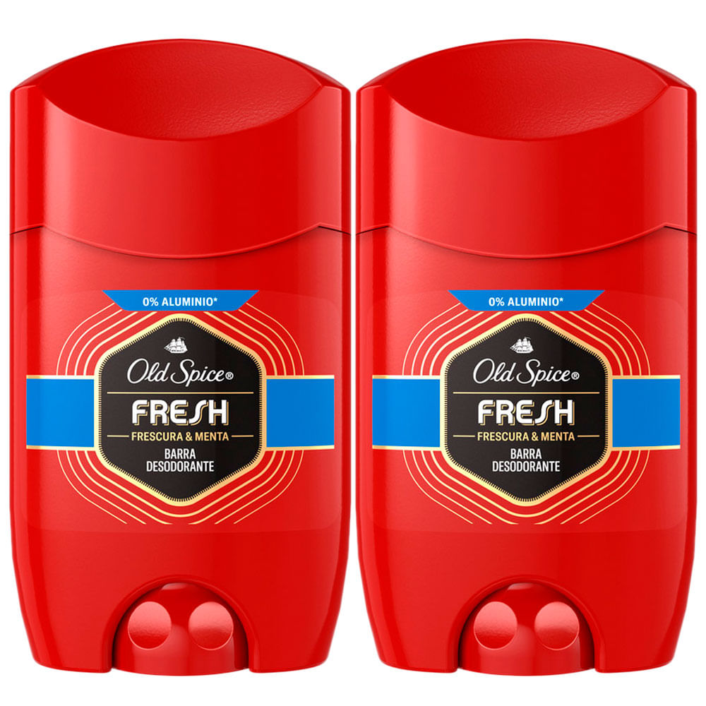Pack Desodorante en Barra para Hombre OLD SPICE Fresh Frasco 50g Paquete 2un
