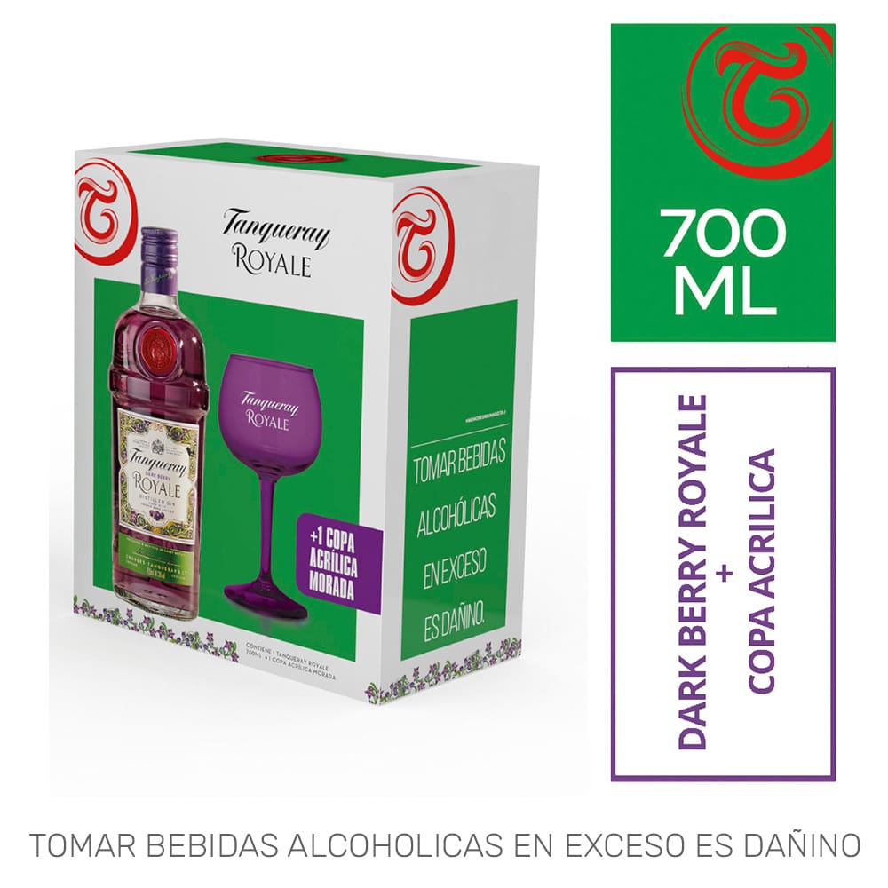 Gin TANQUERAY Royale Botella 700ml + Copa Acrílica