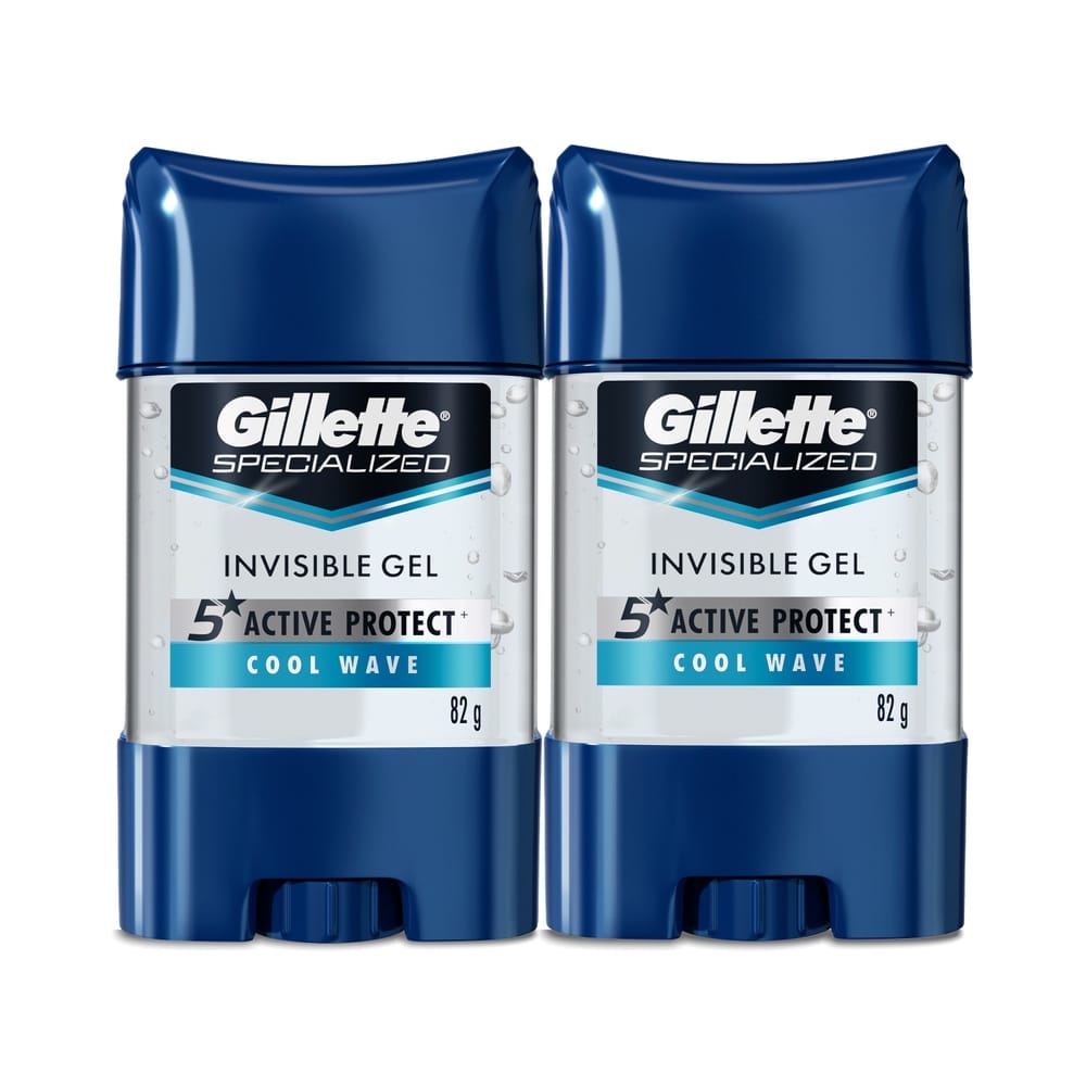 Pack GILLETTE Desodorante para Hombre en Gel Antitranspirante Invisible Specialized Cool Wave Frasco 50g x 2un