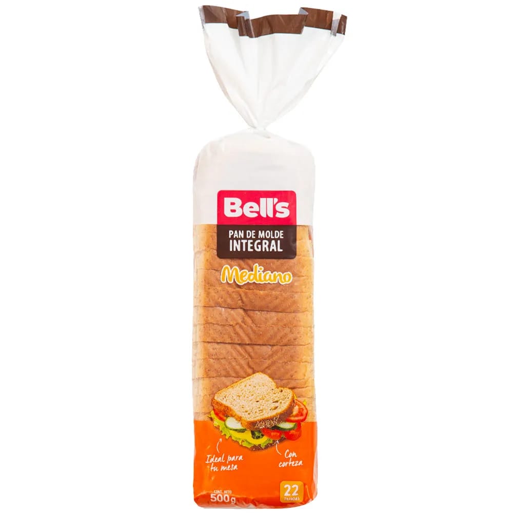 Pan de Molde Integral BELL'S Mediano Bolsa 500g