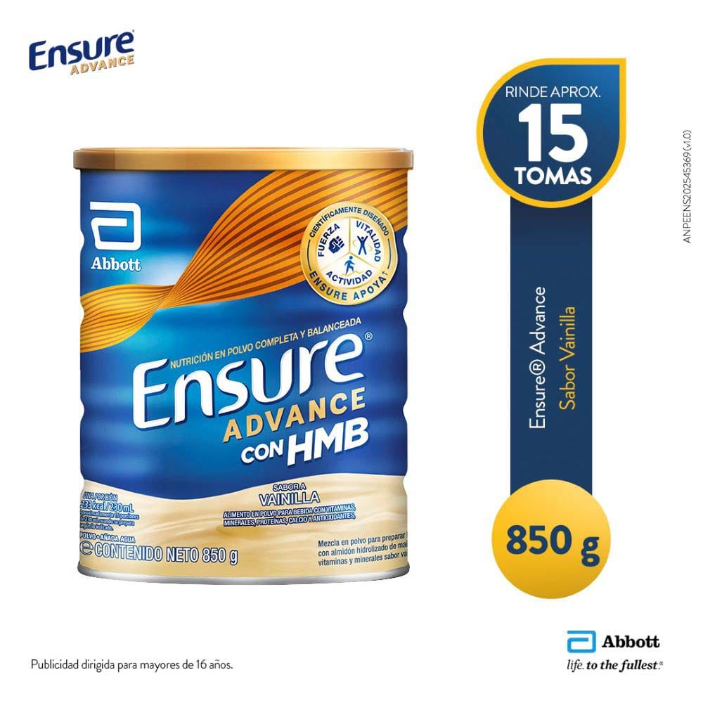 Complemento Nutricional ENSURE Advance Vainilla Lata 850g