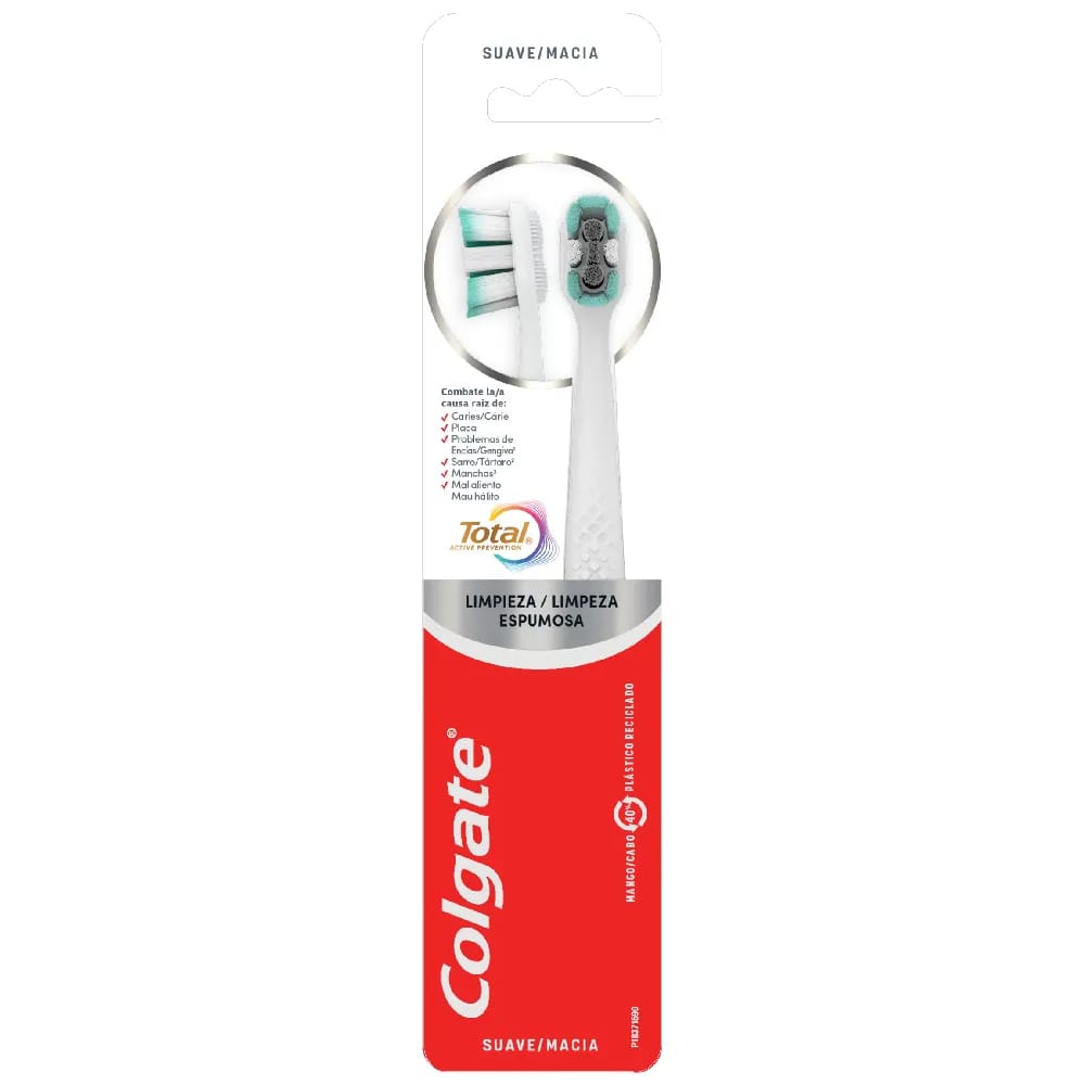 Cepillo Dental COLGATE Total Foaming Clean Soft Paquete 2un
