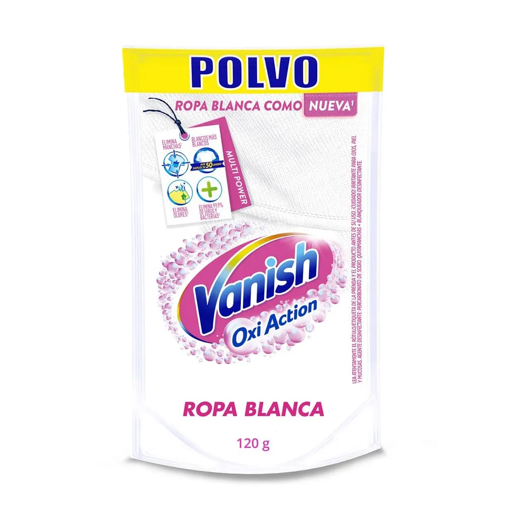 Quitamanchas en Polvo VANISH Ropa Blanca Doypack 120g