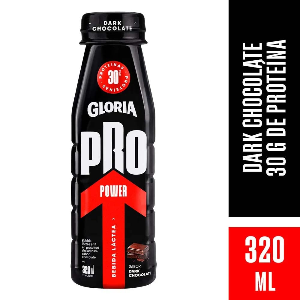 Bebida Láctea GLORIA Pro Power Dark Chocolate Botella 320ml