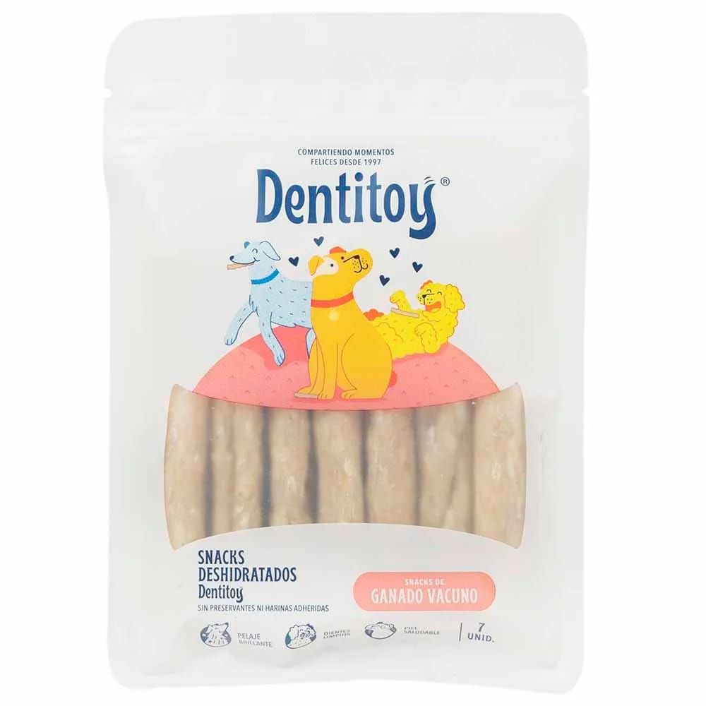 Alimento para Perro DENTITOY Snack Sabor Ganado Vacuno Paquete 7un
