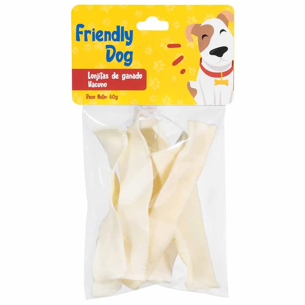 Alimento para Perro FRIENDLY DOG Lonjitas de Vacuno Paquete 60g