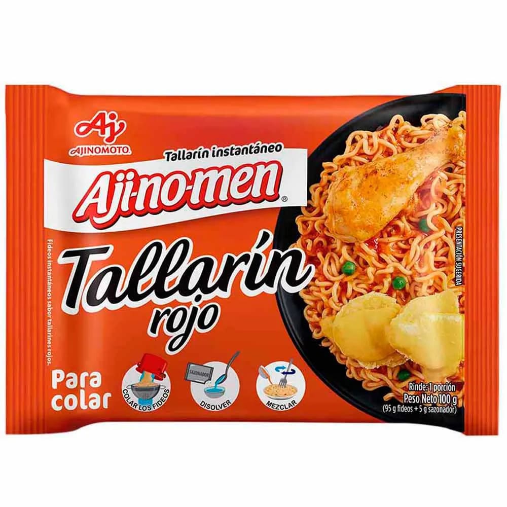 Tallarín Rojo Instantáneo AJINOMEN Bolsa 100g
