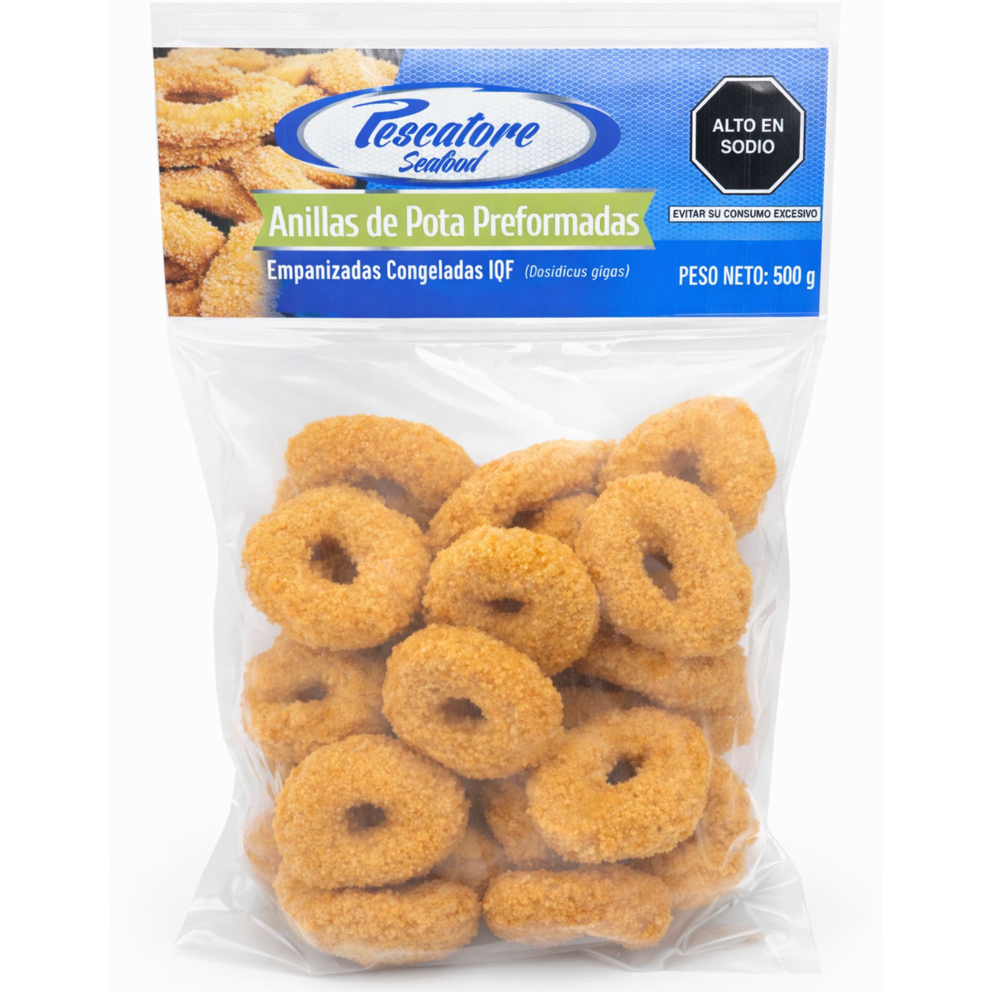 Anillas de Calamar Empanizadas PESCATORE Bolsa 500g