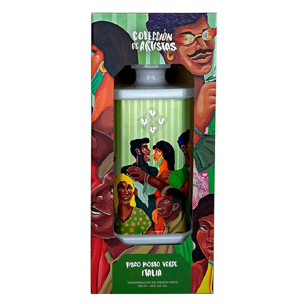 Pisco Mosto Verde Italia CUATRO GALLOS Colección de Artistas Botella 750ml