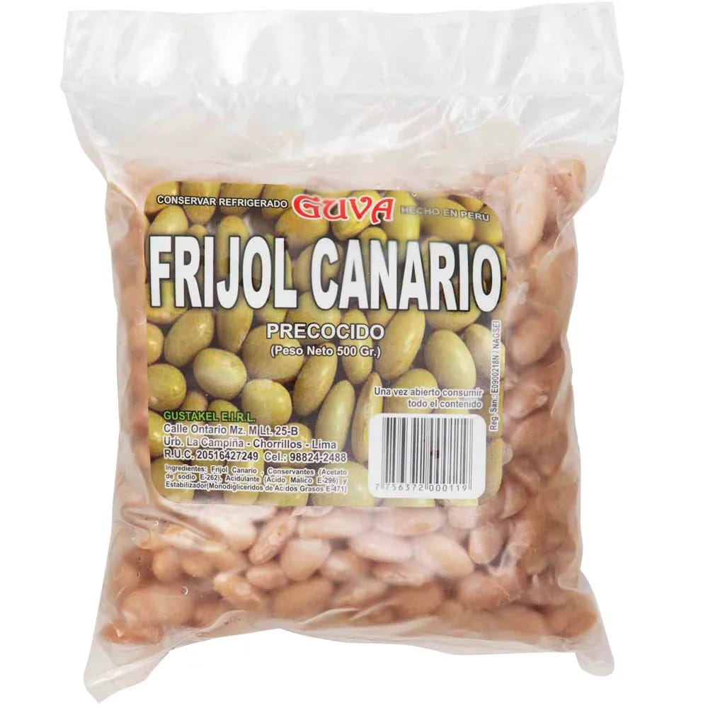 Frijol Canario Precocido Bolsa 500g