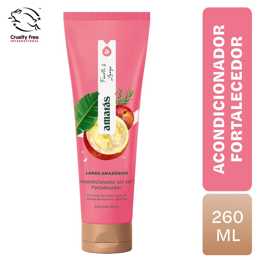 Acondicionador sin Sal Fortalecedor AMARÁS Largo Amazónico Frasco 260ml