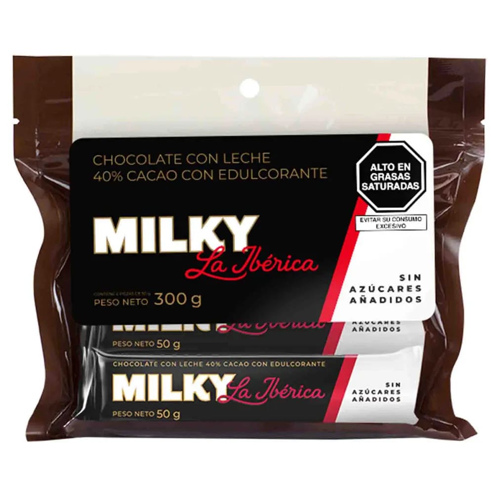 Barras de Chocolate con Edulcorante LA IBÉRICA Milky Bolsa 6un