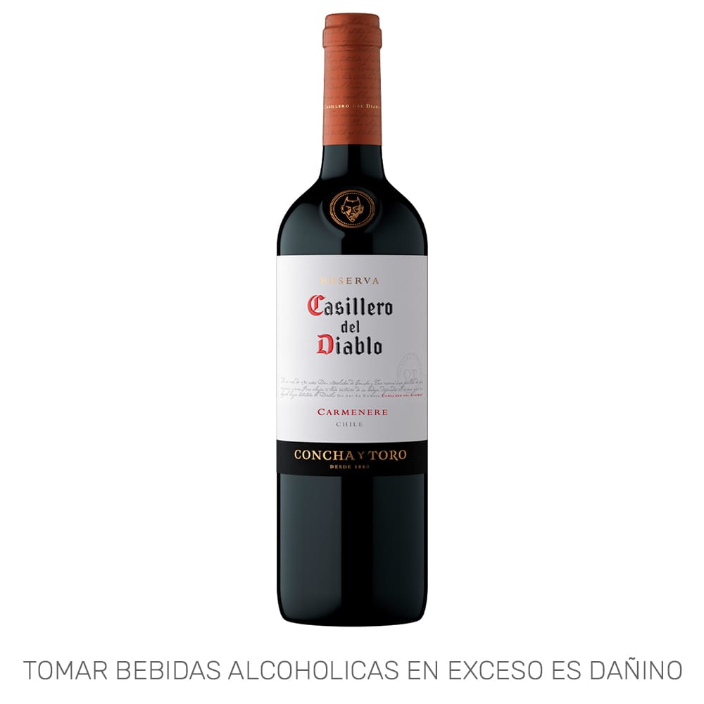 Vino Tinto CASILLERO DEL DIABLO Carmenere Reserva Botella 750ml