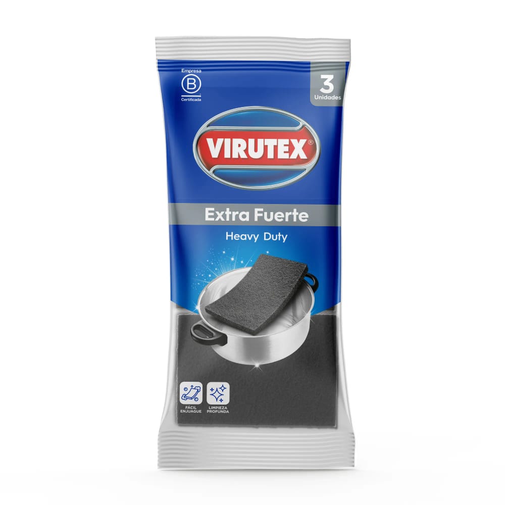 Esponja Extra Fuerte VIRUTEX Bolsa 3un