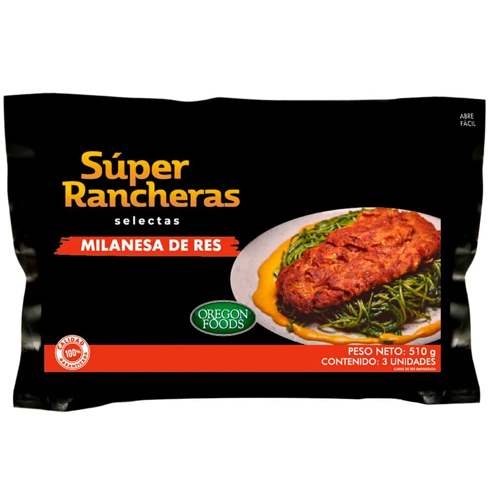 Milanesa de Res Super RANCHERAS Bolsa x 3un
