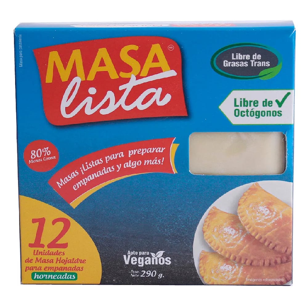 MASALISTA Masa de Hojaldre Empanada para Hornear Caja 290g