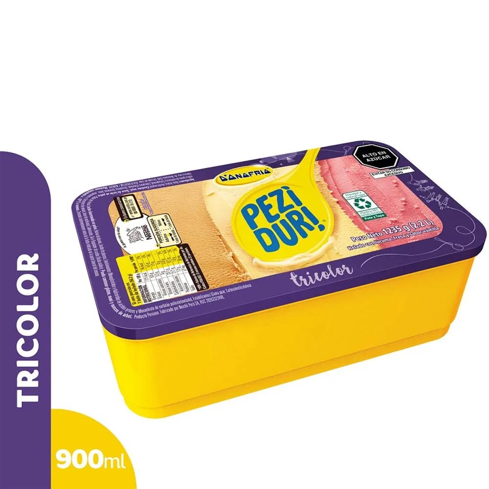 Helado D'ONOFRIO PEZIDURI Tricolor Pote x 2.2L