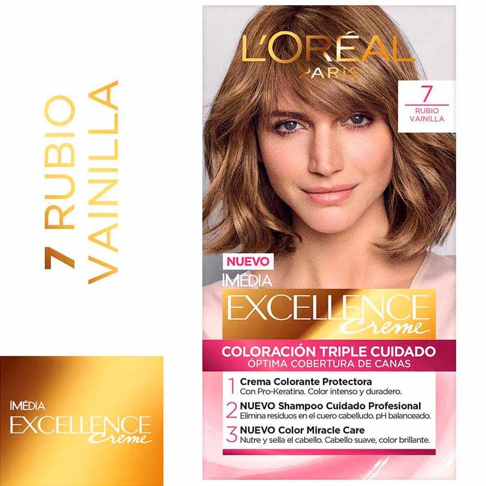 Tinte para Cabello EXCELLENCE 7 Rubio Caja 1un