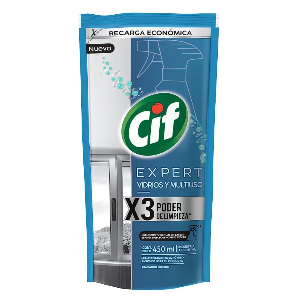 Limpiavidrios CIF Bioactive Doypack 450ml