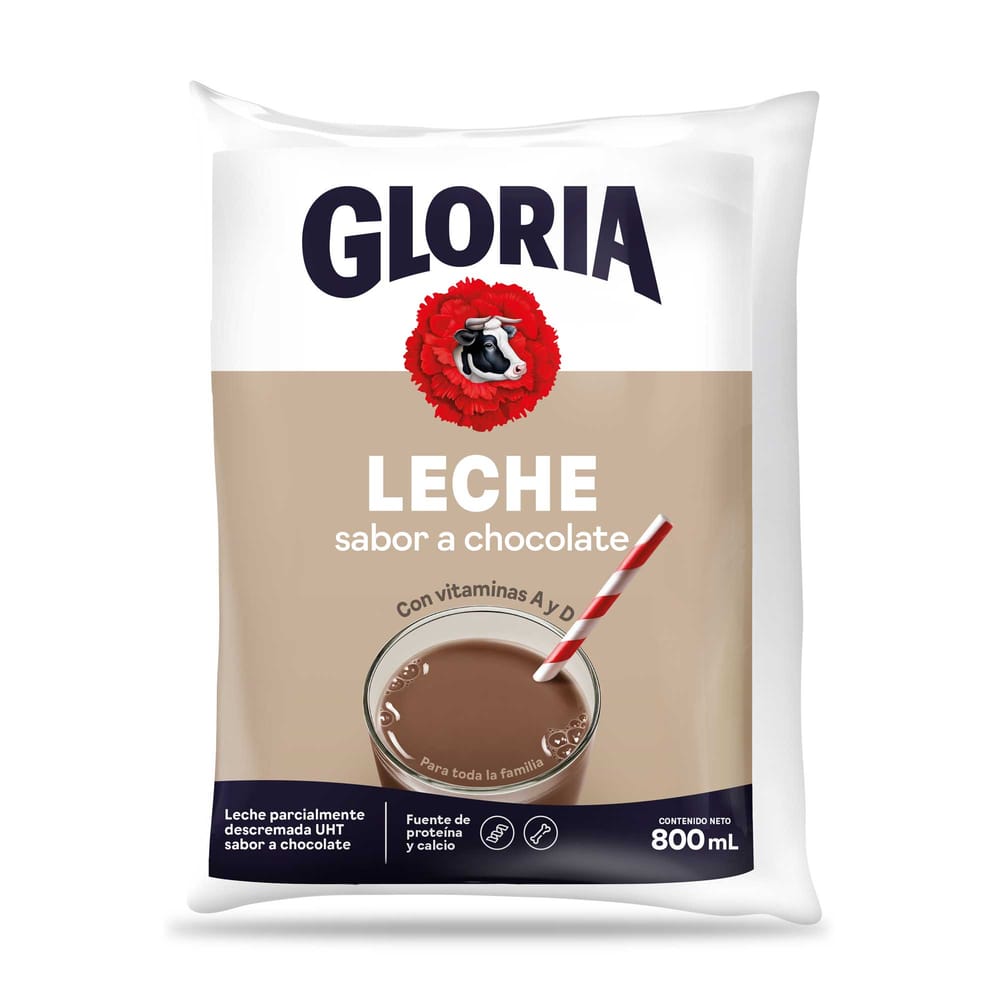 Leche Chocolatada UHT GLORIA Bolsa 800ml