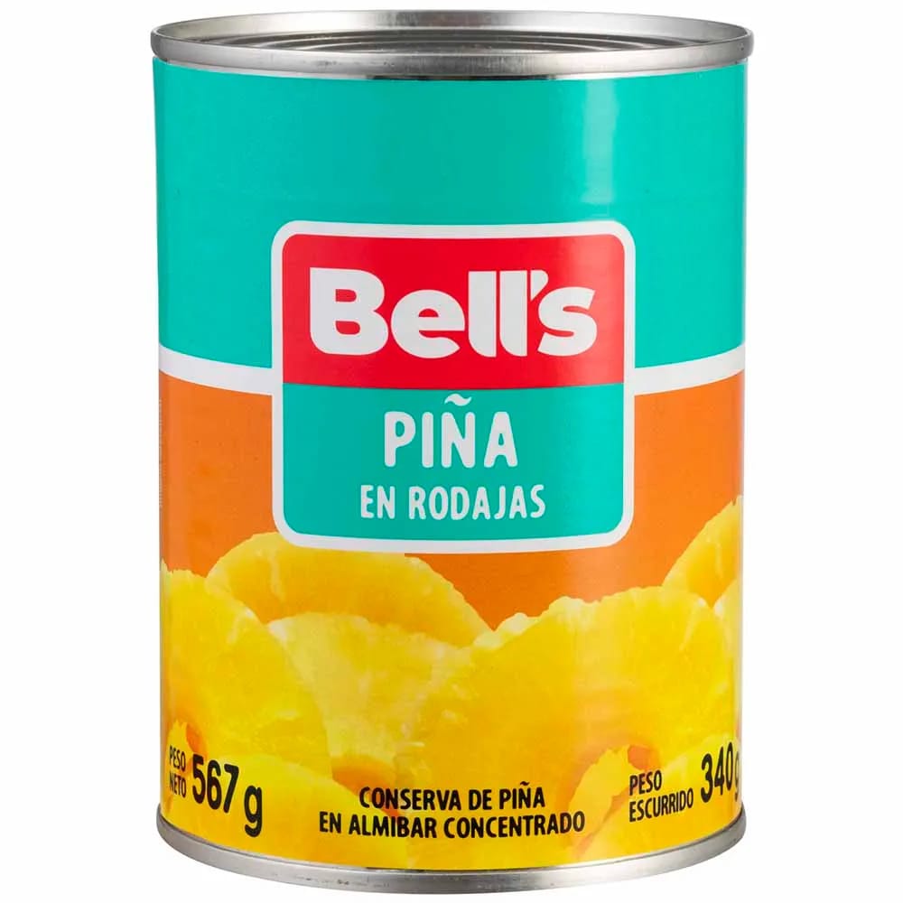 Piña en Rodajas BELL'S en Almíbar Lata 567g