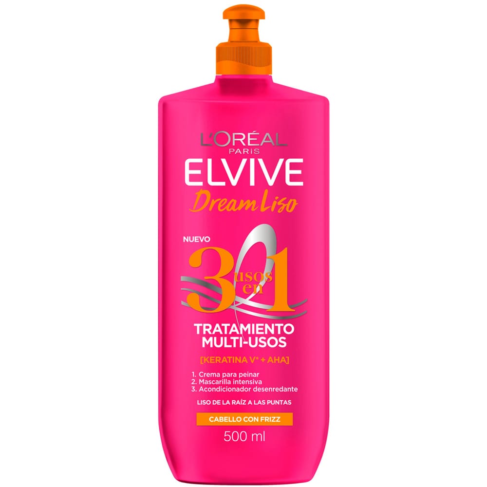 Mascarilla de Tratamiento 3 en 1 ELIVE Dream Liso Loreal Paris Botella 500ml